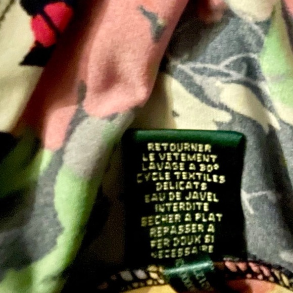 LAUREN(RALPH LAUREN): Black, Floral, V-Neck, Sleeveless Dress - Picture 5 of 7